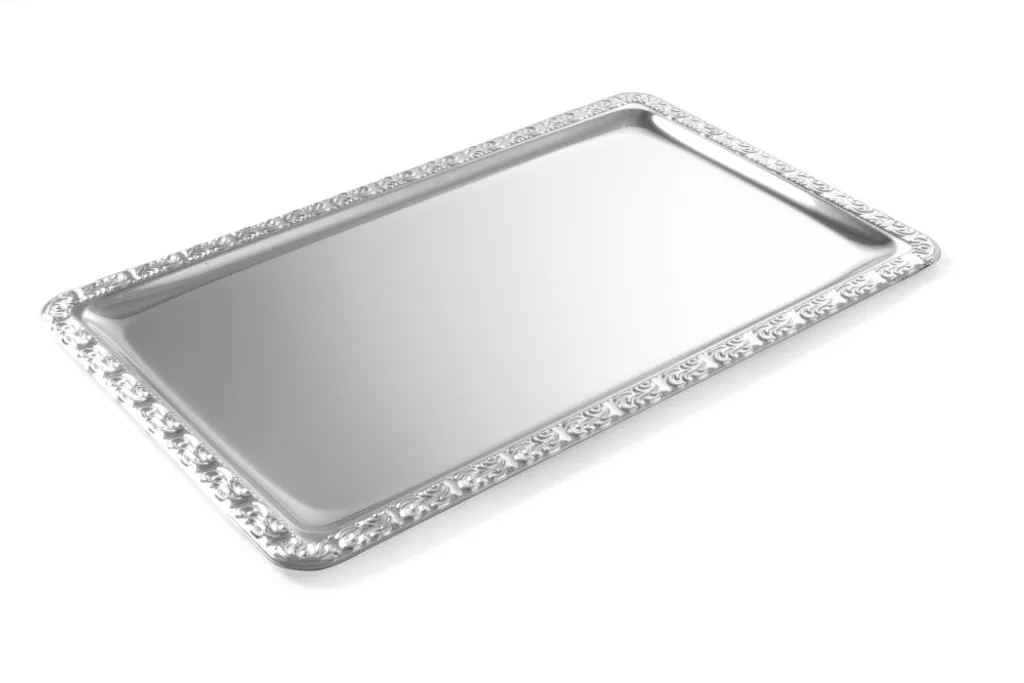 Plateau de service inox GN 1/1 avec bord décoratif robuste pour hôtel - 4