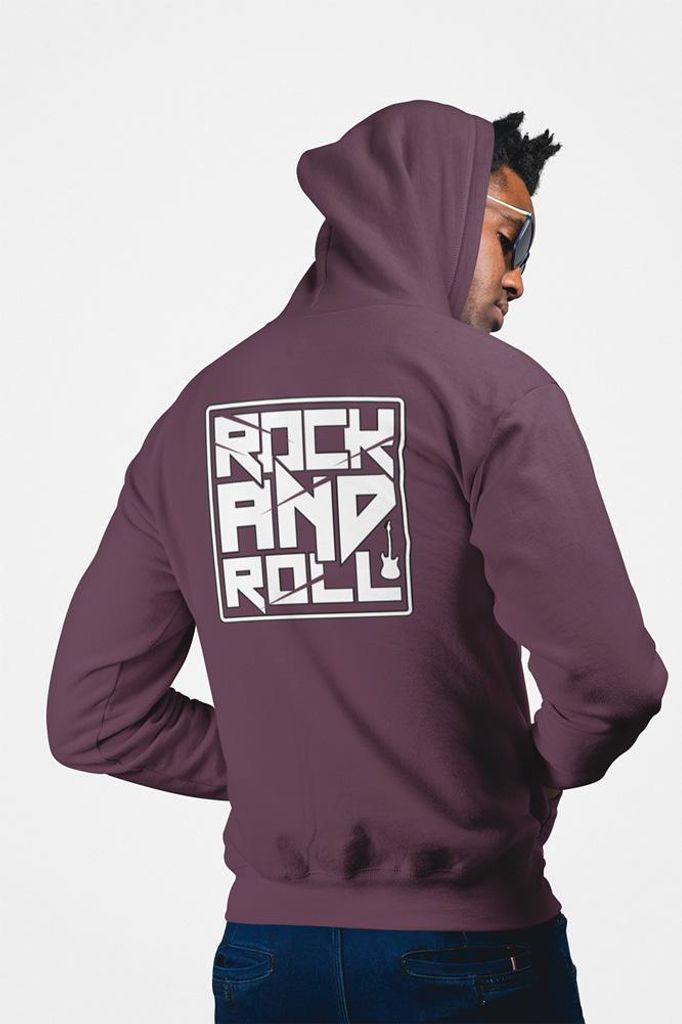 D&B Uni Hoodie ZIPST00120 Rock And Roll Braun-Größe S