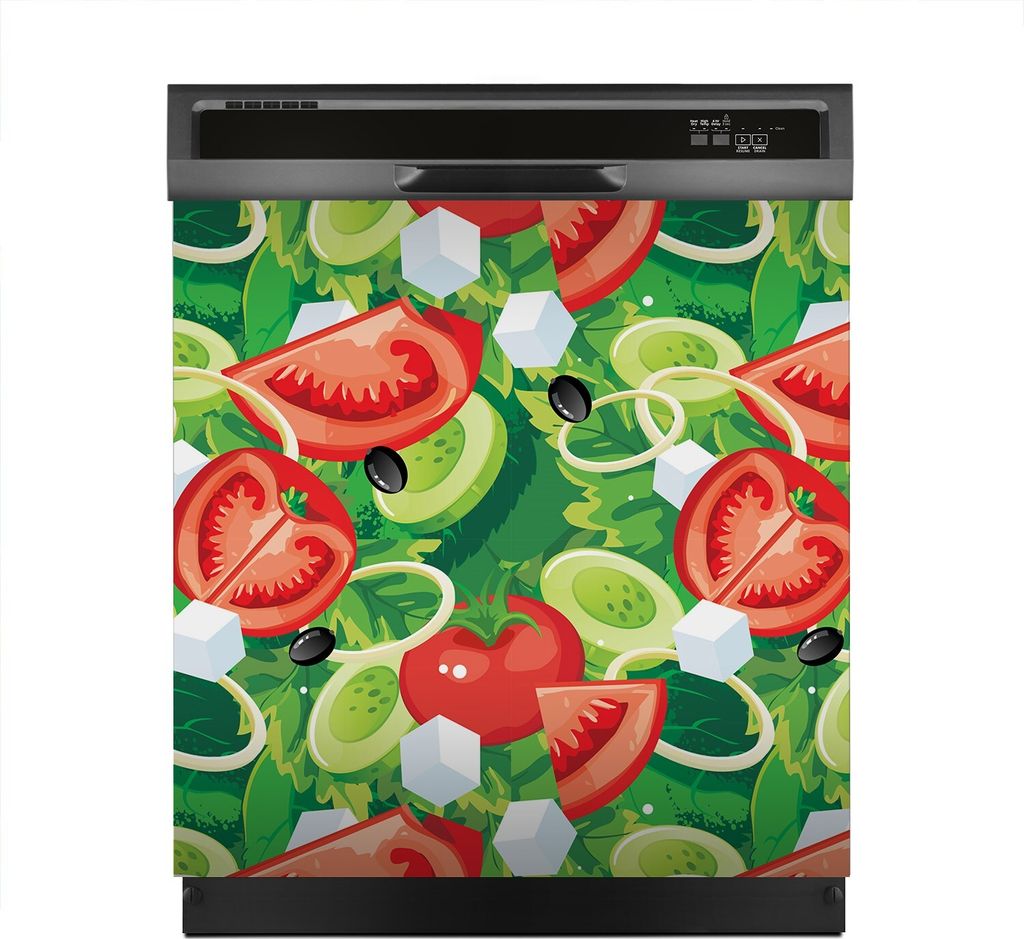 Aufkleber sticker 60x60 cm Dekorative folie Spülmaschine - Kopfsalat Tomaten Salat