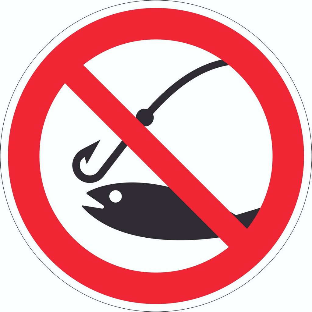 Angeln verboten Symbol Aufkleber Kreis Ø600mm
