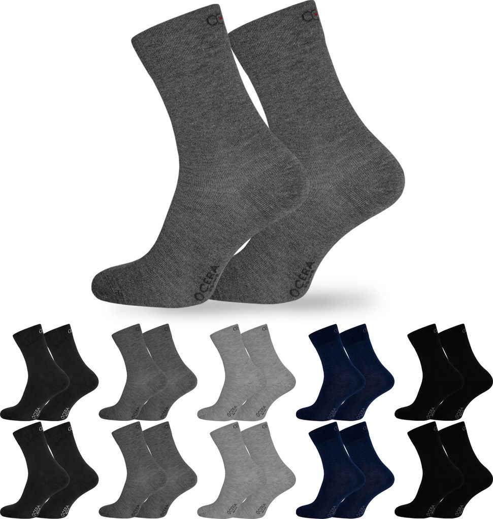 OCERA 10 Paar Socken für Damen & Herren - Grau-Mix 47/50 Produktbild 