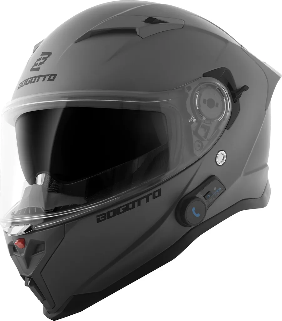 Casque Modulaire Bluetooth Bogotto H153 Gris Mat - Confortable et Malin