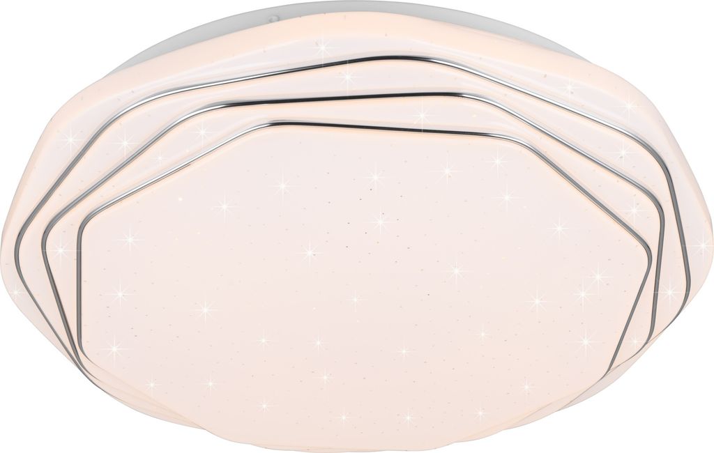 Reality Leuchten Deckenleuchte DIZZY DH 38.50x7 cm weiß Deckenlampe