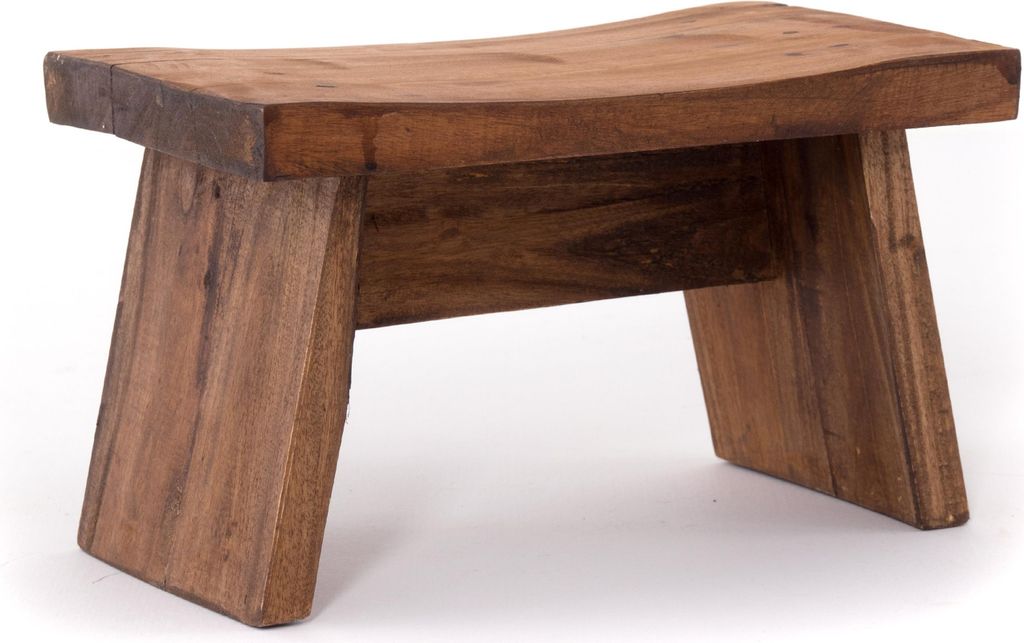 NOSTALGISCHER FUßHOCKER "SCHEMEL" | Mahagoni | Holzhocker | Farbe: 08 honigfarben gewachst