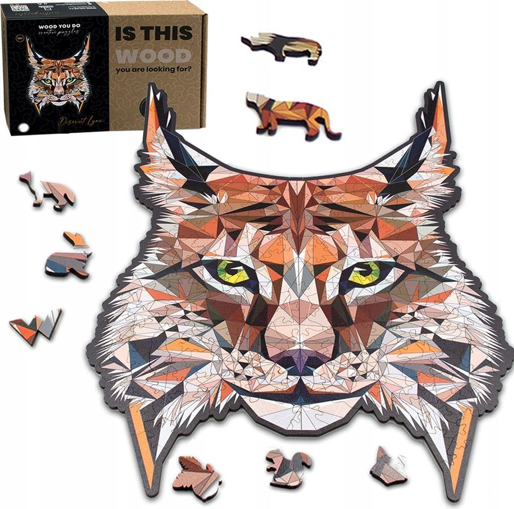 Wood You Do Puzzle drewniane Dyskretny Ryś 140 A4 Zdjęcie produktu 