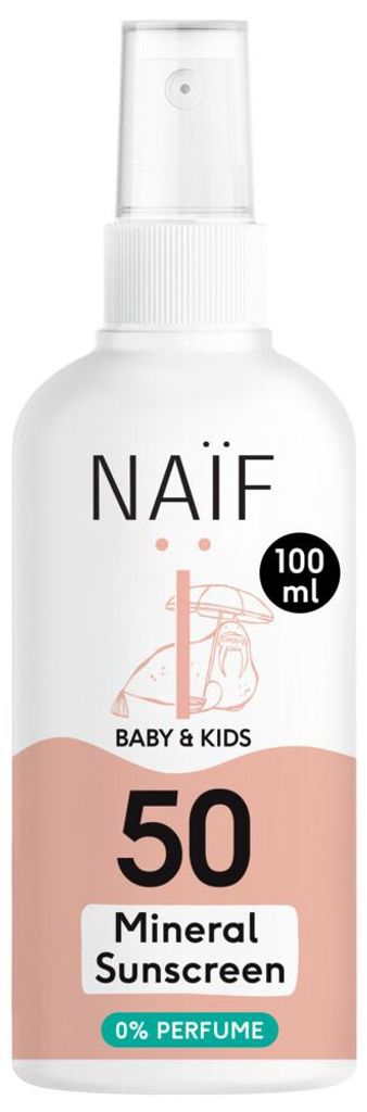 Naïf Zon baby & kids spray SPF50 parfumvrij (100 ml)