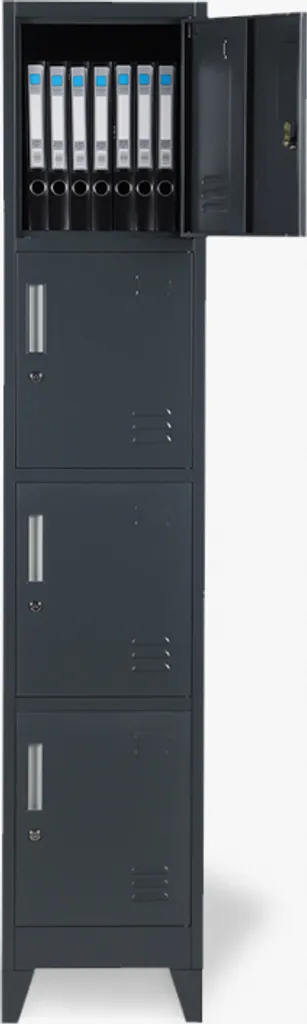 Vestiaire Métallique 4 Casiers Verticaux avec Serrure pour Bureaux