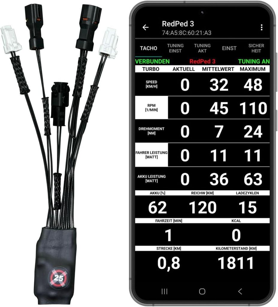 RedPed 3 für PW-X3 PW-S2 Yamaha Tuning E-Bike Haibike Produktbild 