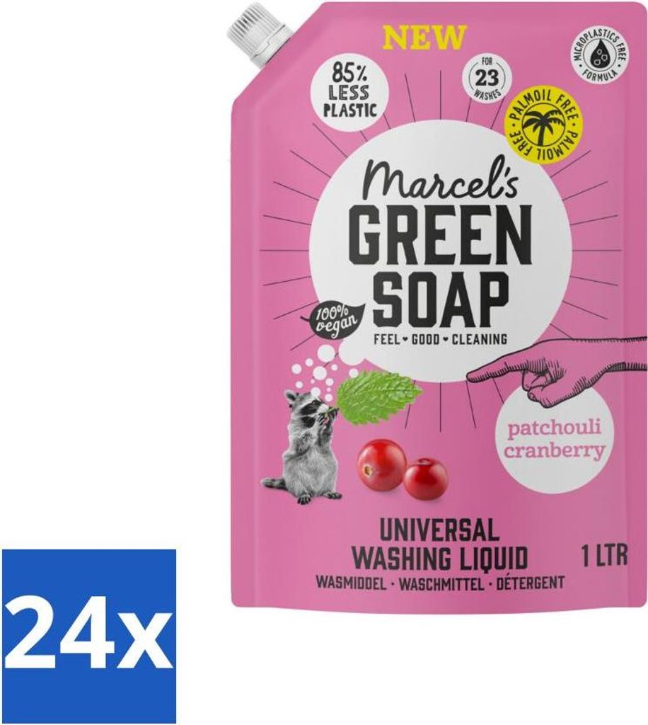 Marcel's Green Soap – Flüssigwaschmittel – Universal – Nachfüller – Patchouli & Cranberry – Wirksam & Natürlich – 23 Wäschen – 1 ...