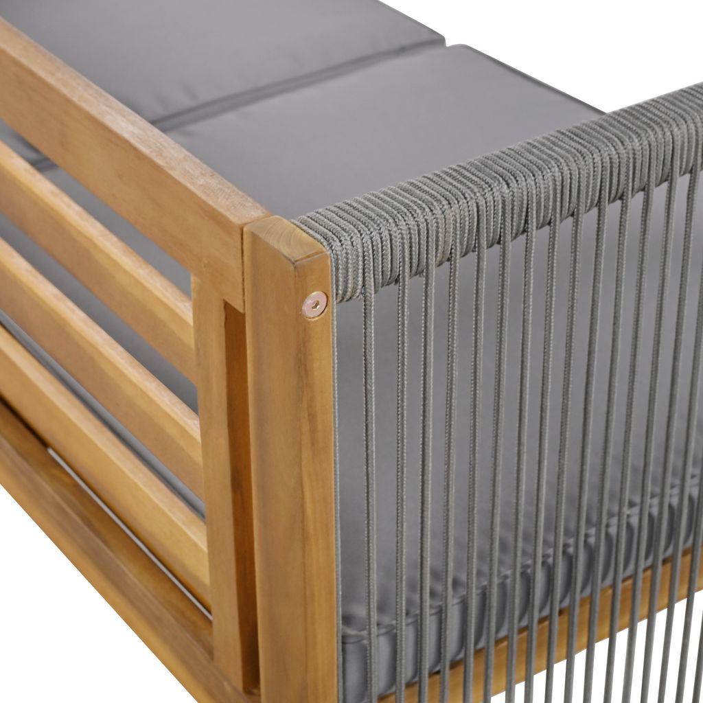 Merax 4-tlg. Gartenlounge-Set, Gartengarnitur aus Holz und Produktbild 9