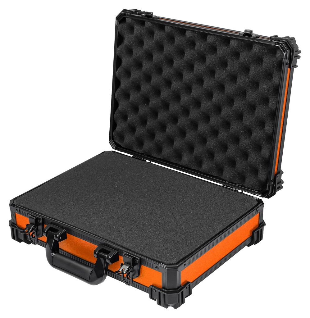 HMF 15502-18 Transportkoffer mit Rasterschaumstoff | 39 x 29 x 12 cm | Orange