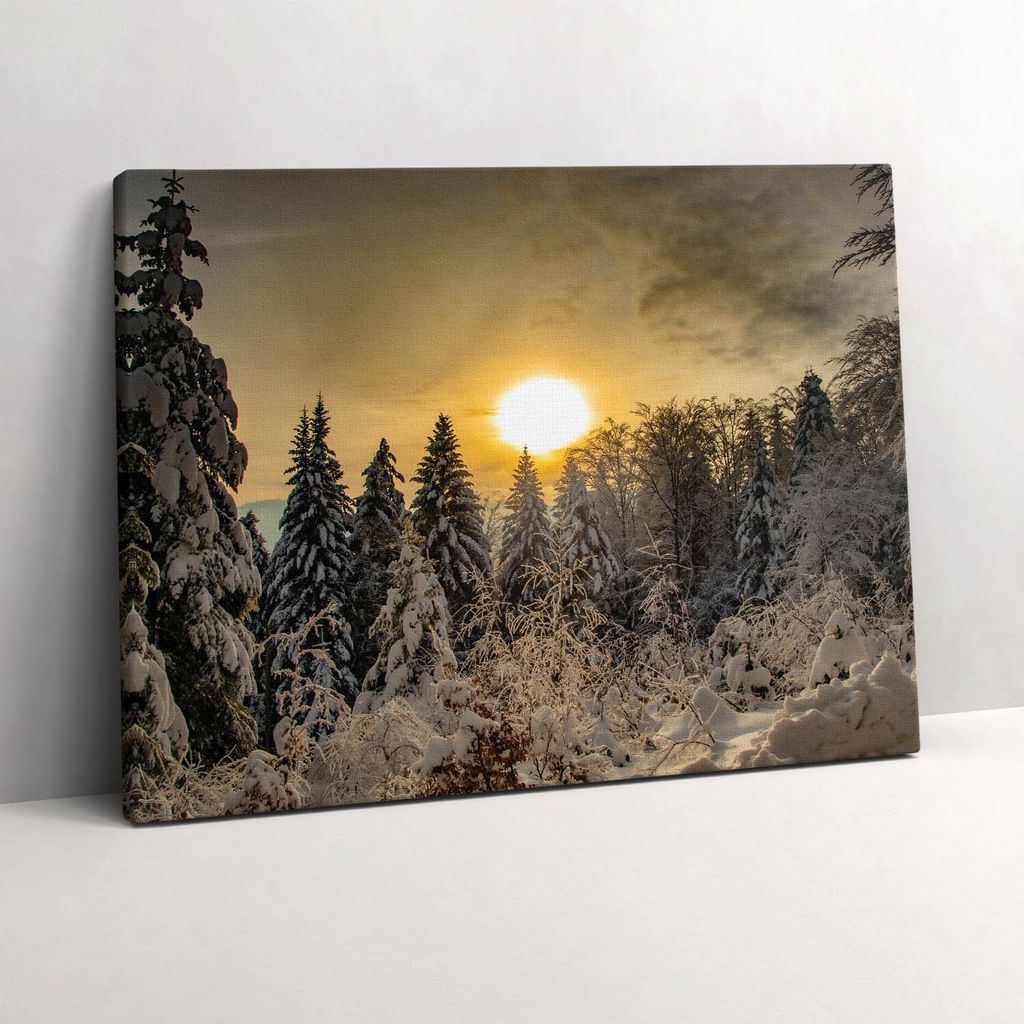 Winterlandschaft Beskids – Leinwandbild Wandbild – 80x60 cm – Leinwandbilder – Wandbilder – Schlafzimmer – Flur
