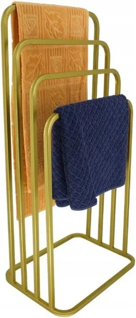 Porte-serviettes 4 bras doré gain de place pour salle de bain design