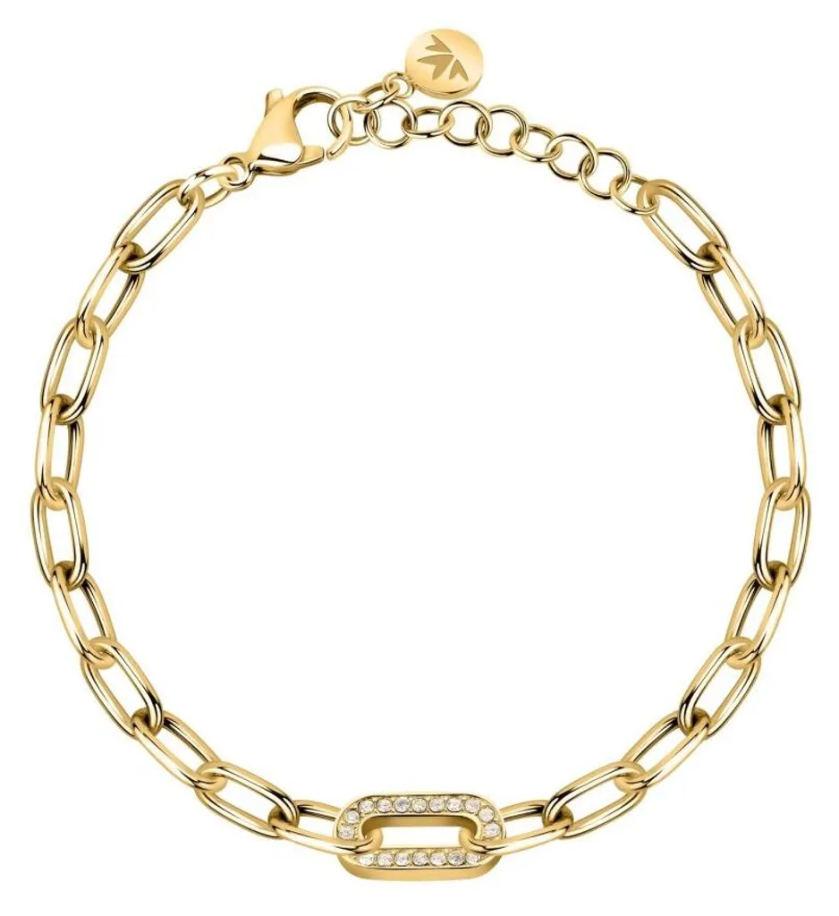 Bracelet élégant pour soirée chic en plaqué or habillé de cristaux