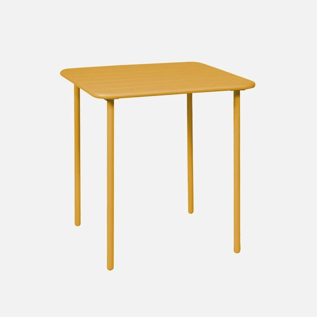 Tavolo da Pranzo Esterno Ocra 70cm | Set Bistrot Metallo per Coppia