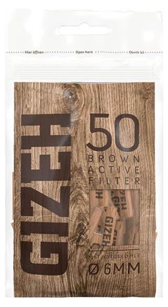 GIZEH BROWN Filtre actif 6mm 50er Image du produit 
