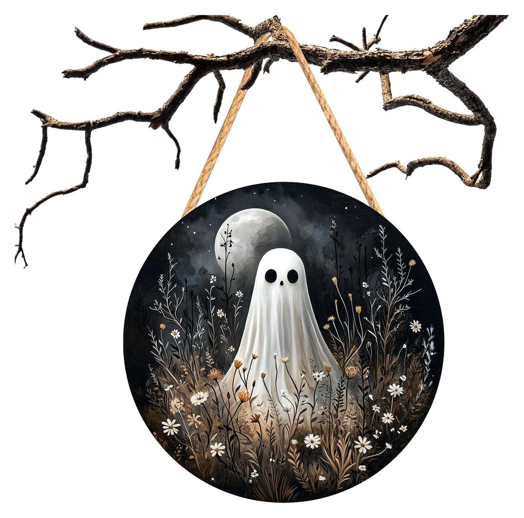 Halloween Türschild,Hölzerne 2D Halloween Türdeko | Piraten Kapitän Spukhaus Kürbis Weißer Geist Deko Für Garten Wand Raum Fenster Partydeko...