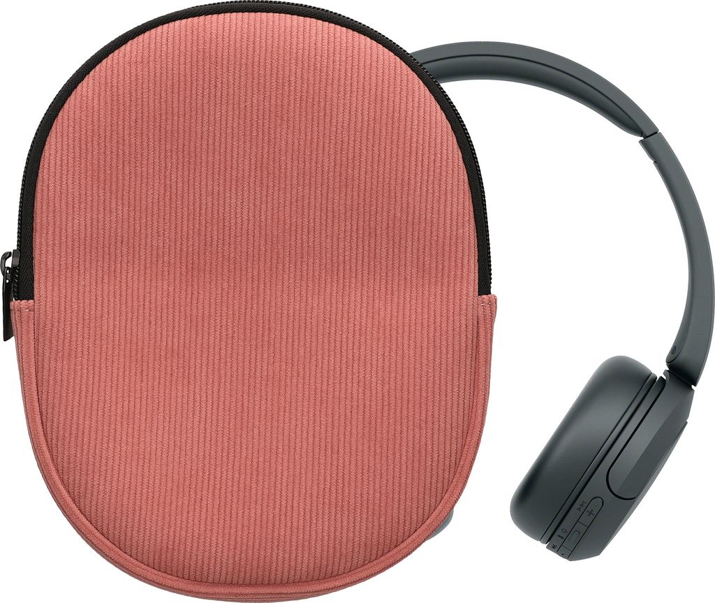kwmobile Hülle kompatibel mit Sony WH-CH520 / WH-CH510 / MDR-ZX110 Tasche - Case für Headset aus robustem Cord und Neopren Stoff - Dark Rose