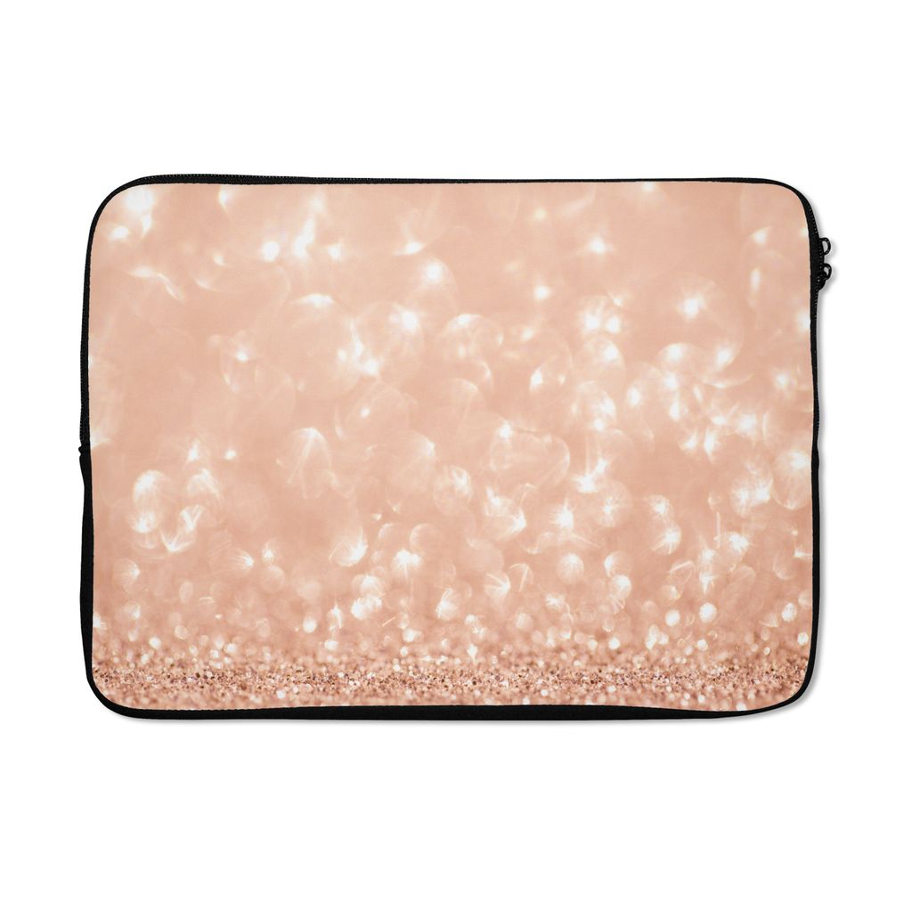 MuchoWow Laptop Hülle 13 Zoll Lachsrosa Glitzer Laptoptasche - Laptophülle - Sleeve - Rundumschutz