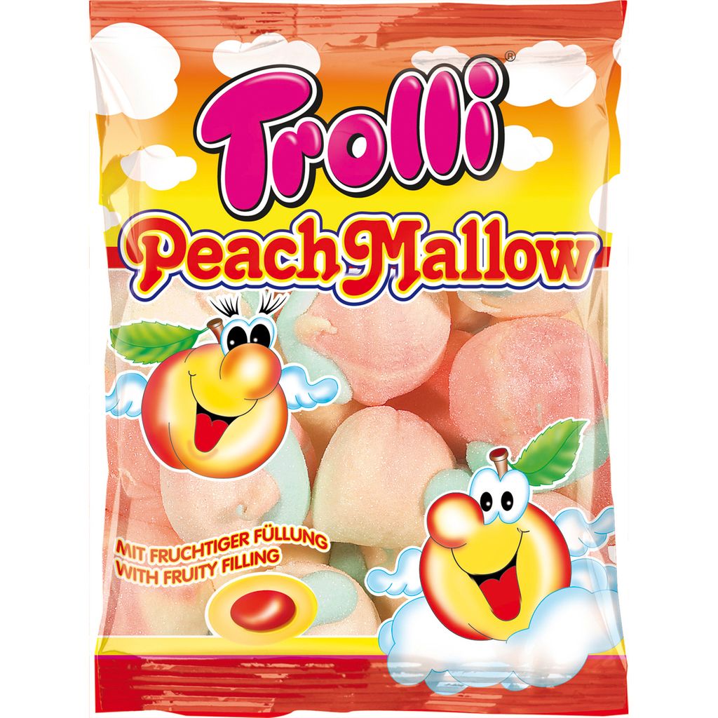 Trolli Peach Mallow extra mäkký marshmallow s náplňou 150g Obrázok produktu 