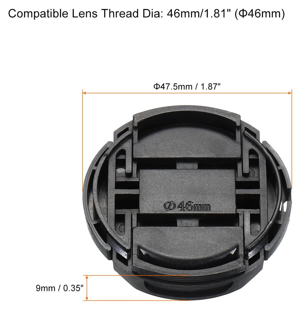 4Pack Kamera Linse Kappe Mitte Quetsche Vordere Linsendeckel mit Kappe Schnur/Mikrofaser Reinigungstuch fš¹r 46mm Gewinde Universell DSLR Leinen