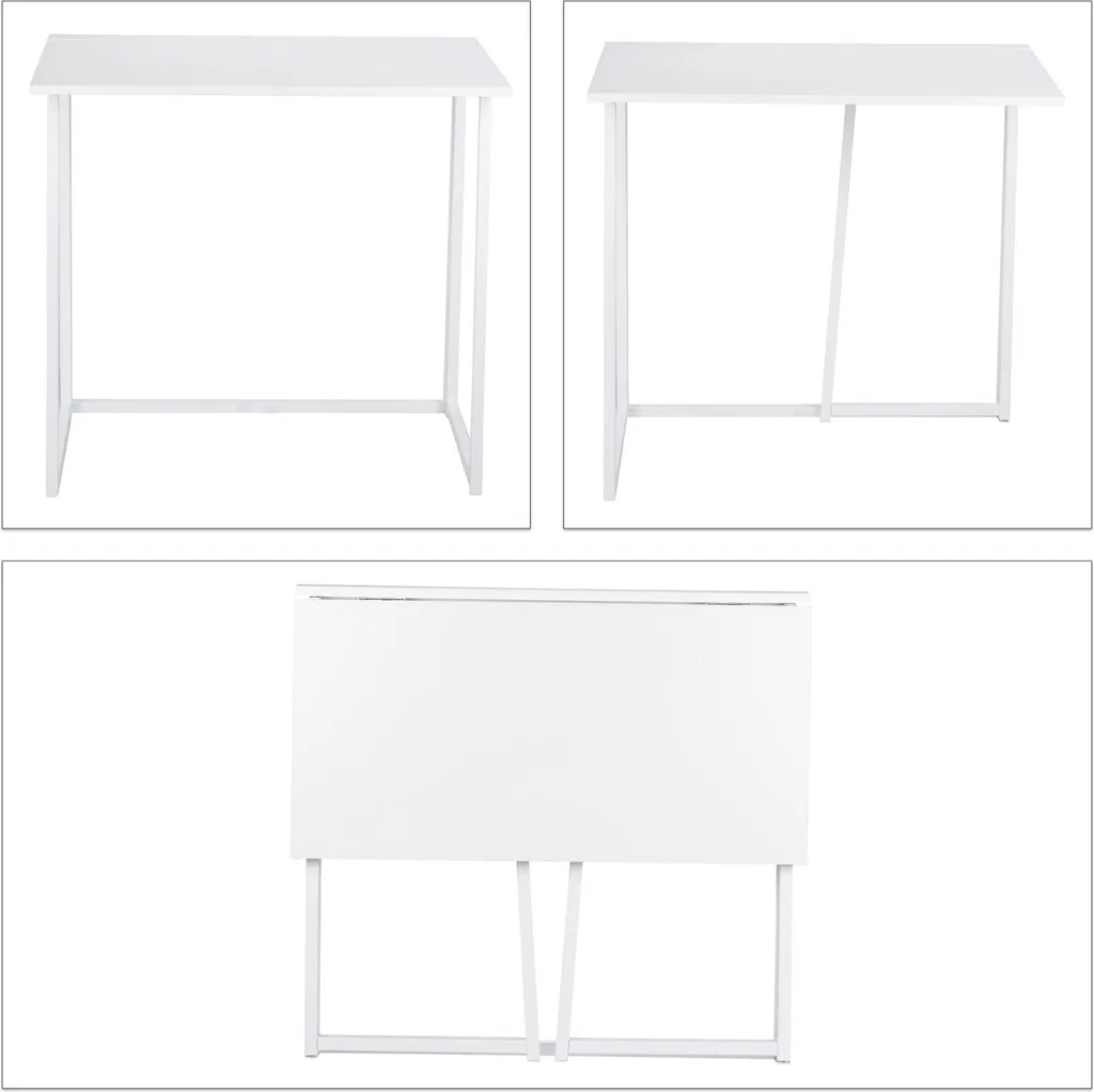 Console bureau pliable compacte pour petit espace design industriel chêne - 6