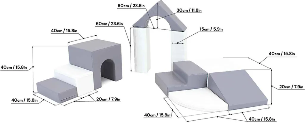 Blocs Mousse Souple Géants Colorés 5 en 1 | Création, Escalade