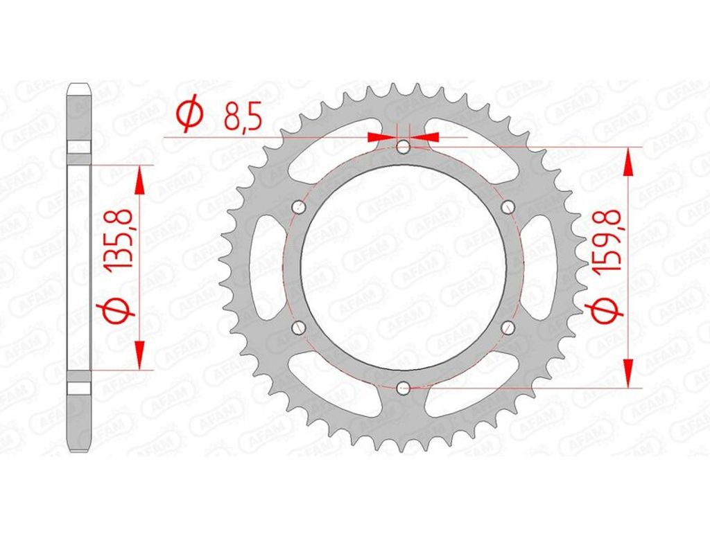 AFAM Kettenrad Stahl Standard - 520
