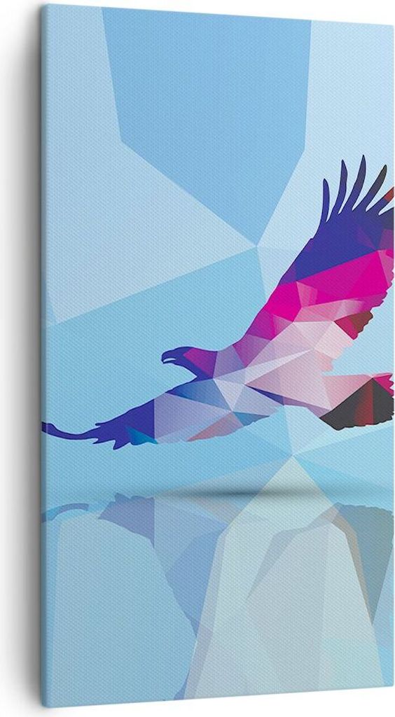 Bild auf Leinwand - Leinwandbild - Eagle Illustration modern Grafik - 45x80cm - Wand Bild - Wanddeko - Leinwanddruck - Bilder - Kunstdruck - Wandde...