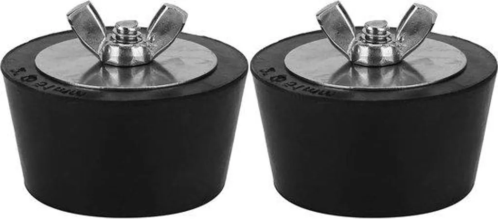 Lot de 2 bouchons d'hivernage pour tuyau piscine 5 cm en gomme renforcée