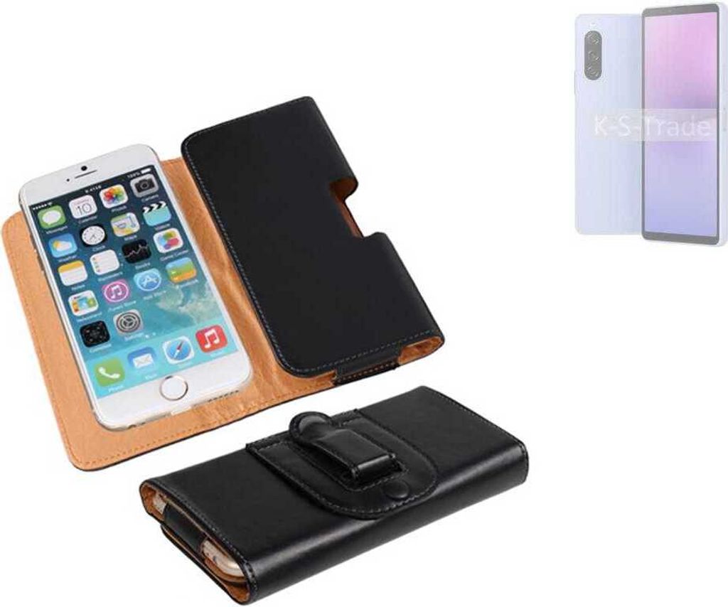 K-S-Trade Schützhülle Handyhülle kompatibel mit Sony Xperia 10 V Holster Gürtel Tasche Schutzhülle Handy-Tasche Smartphone Case Seitentasche