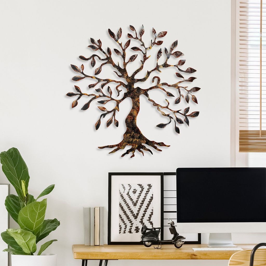 Wallity, Tree - 3, décoration murale, multicolore, métal, Image du produit 