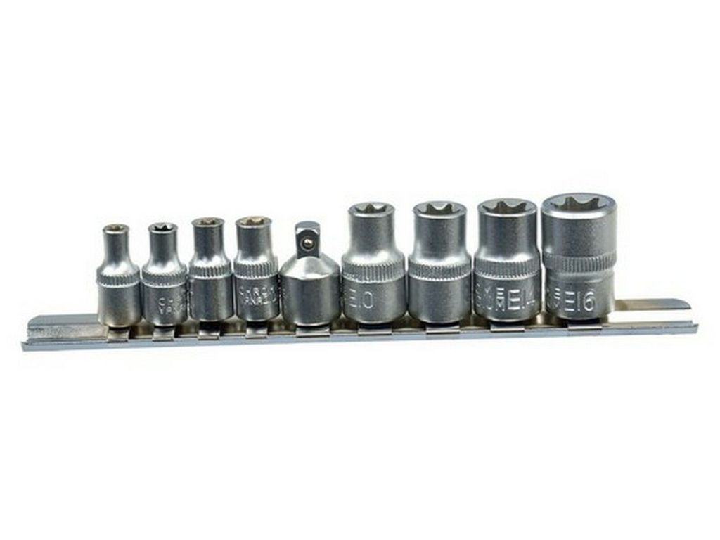 9-Teiliger Torx-Steckschlüsselsatz E5-16,1/4&Amp;3/8 "Geko