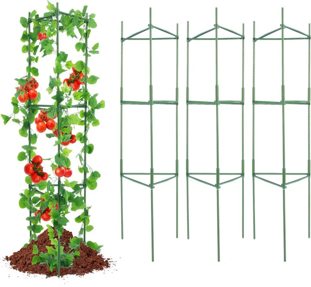 Support pour plantes grimpantes et tomates - Lot de 6 cages de 122 cm