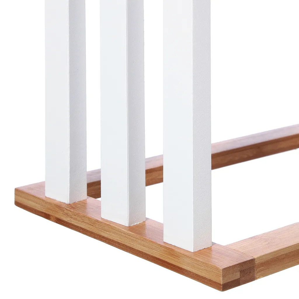 Supporto da bagno BAMBOO, portasciugamani, a tre bracci, bianco - 2
