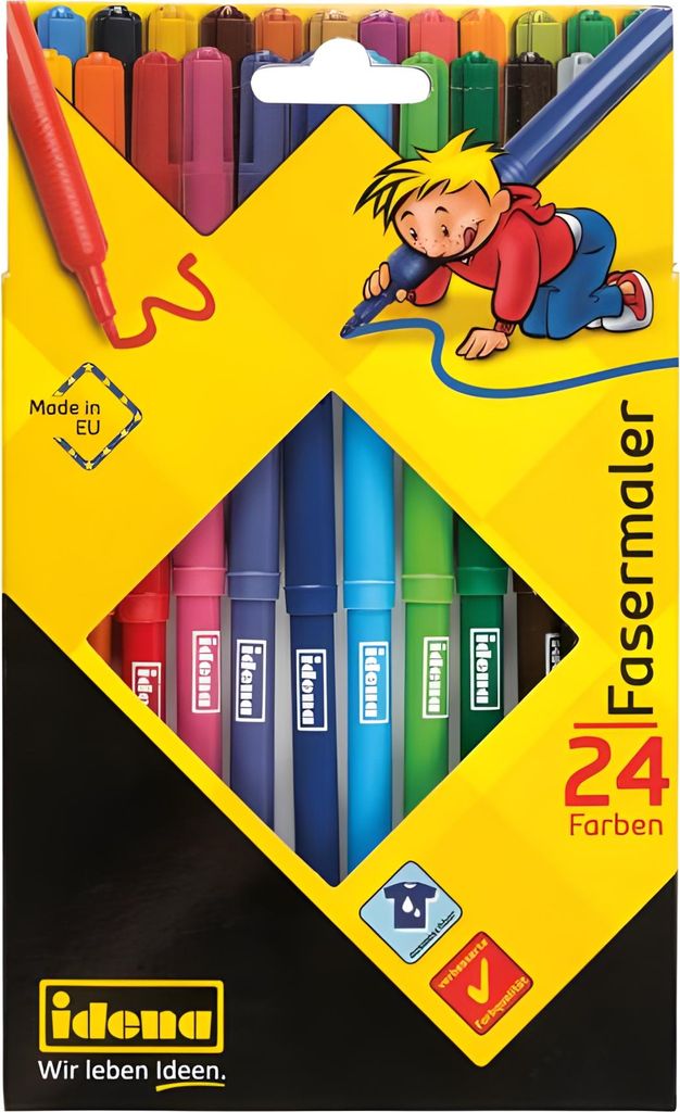 Idena Fasermaler 24 Stück Strichstärke: 2 mm Produktbild 