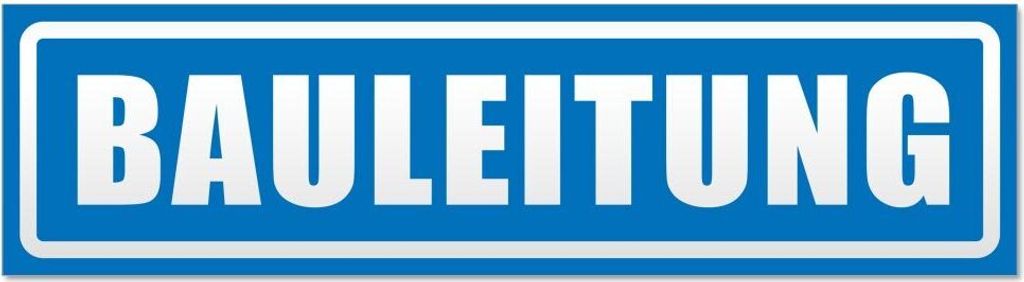 Kiwistar Bauleitung invertiert Magnetschild Schild magnetisch - 20cm Blau - Magnetfolie für Auto PKW Kfz