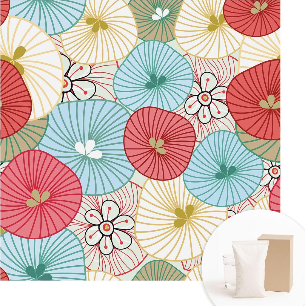 Fototapete - Wandbilder für Wohnzimmer - 250x250 cm - Dekorative Wandfolie - Modernes Design für Wanddekoration - Tapeten für Innenräume - Blum...