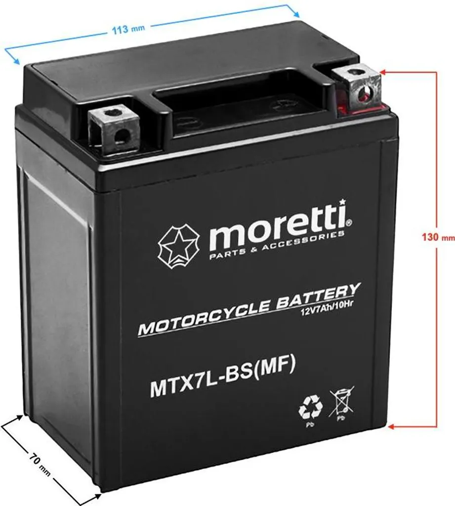 Batteria Moretti MTX7L-BS GEL 7Ah - Potenza d'Avviamento Estrema