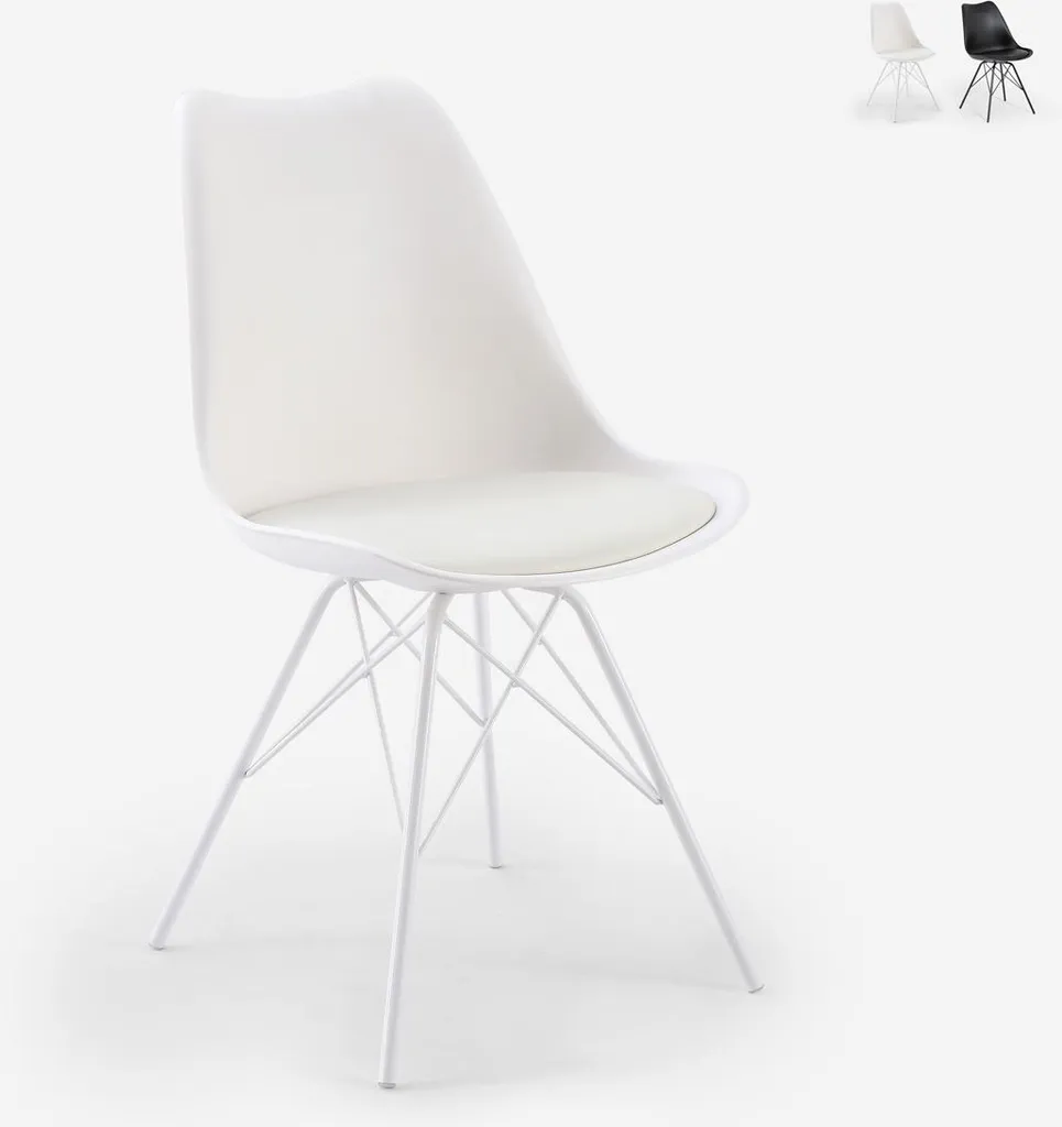 Chaise de cuisine Sanja blanche confortable pour vos repas quotidiens