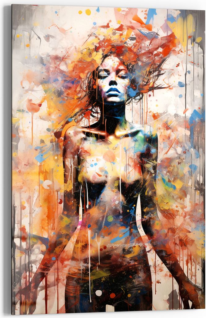 DEQOART Glasbild Echtglas 60x90 cm 'Farben der Anmut' Wandbild Bild modern Deko