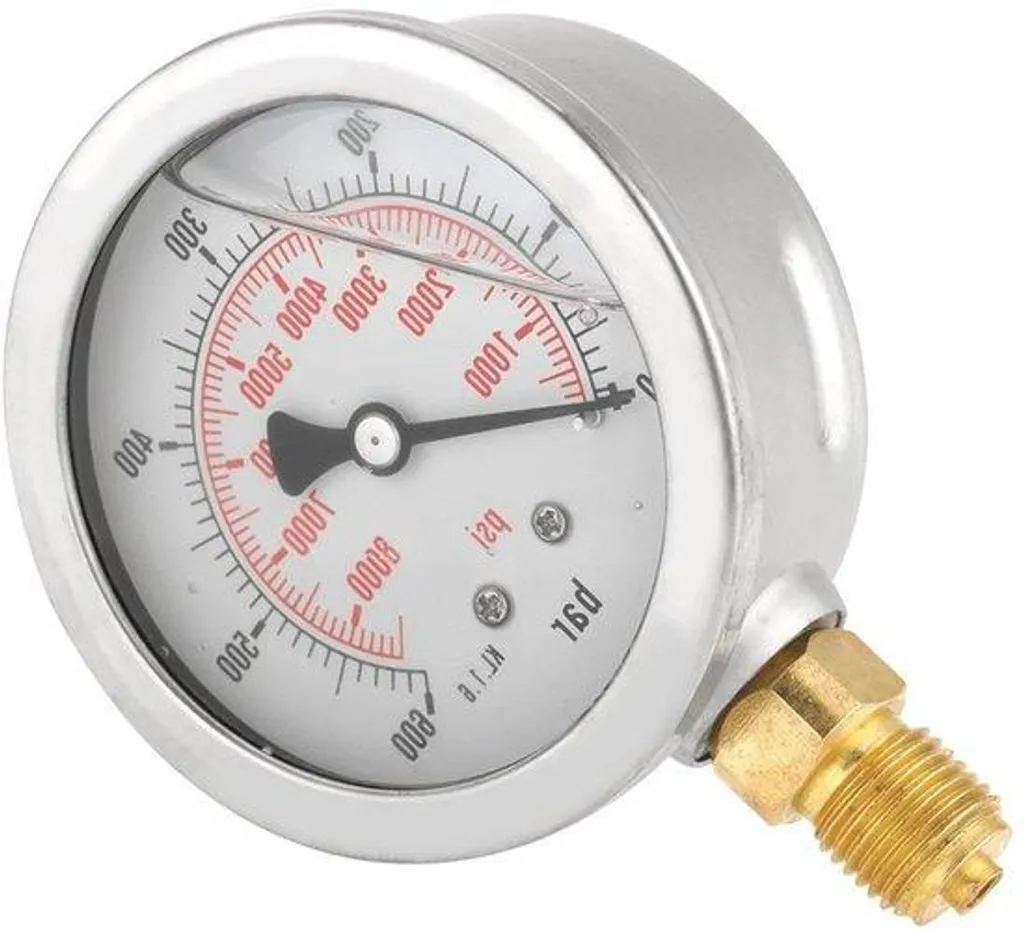 Manomètre hydraulique double échelle Bar PSI 63 mm avec filetage NPT