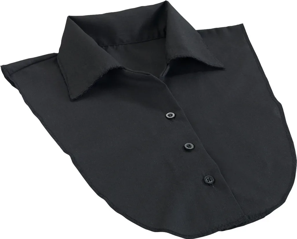 Col de chemisier noir ajustable en popeline - Confort et style garanti