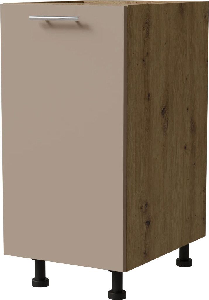 Küchenunterschrank BRERRA 40x82cm lackiert Farbe wählbar BR-D1D/40,RAL 1016 graubeige Matt,Eiche Artisan