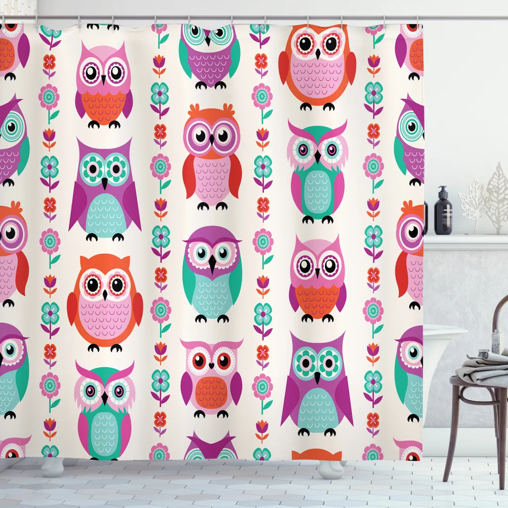 Rideau de douche anti-moisissure 175x240 cm fleurs éclatantes avec 12 anneaux