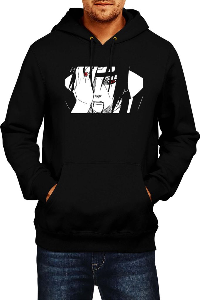 Herren Kapuzenpullover Naruto Itachi Uchiha 02, Man M / Schwarz