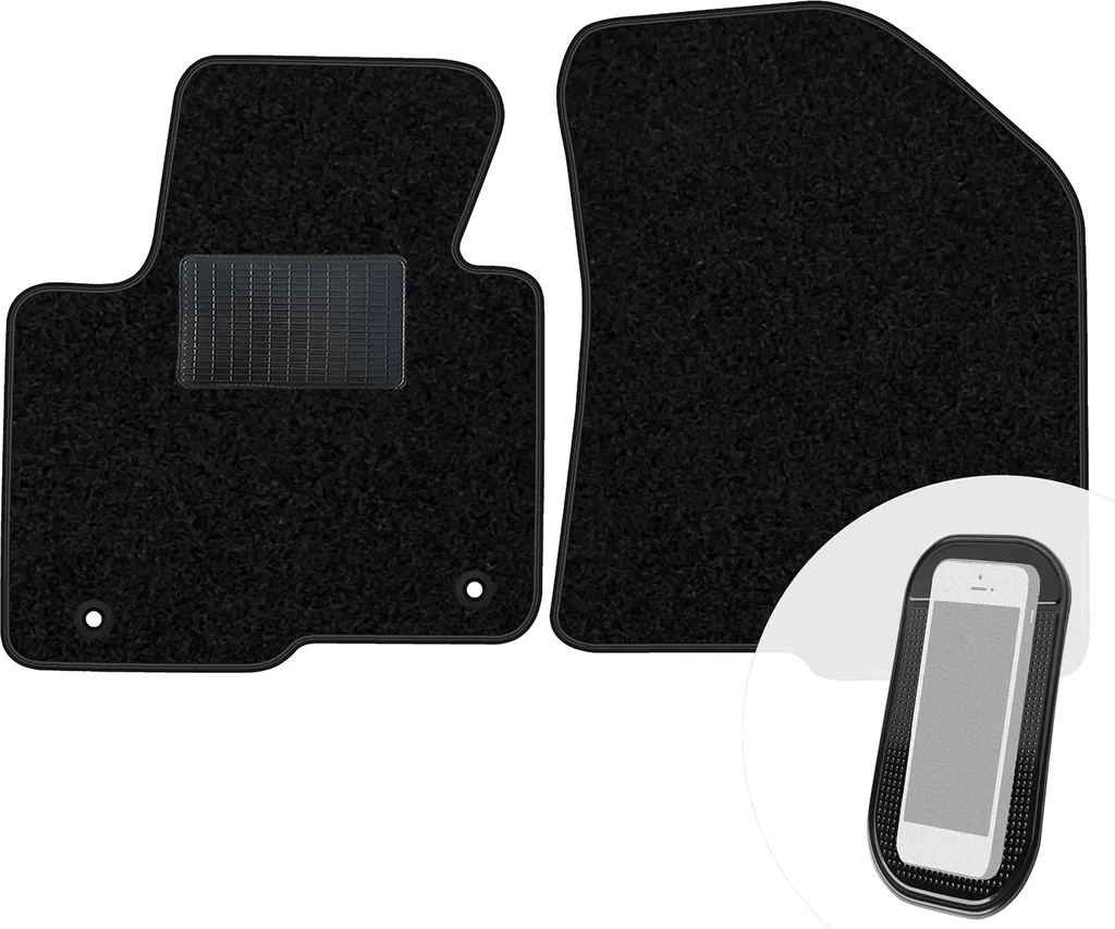 moto-MOLTICO tappetini anteriori auto velours tappetini auto nero set tappetini 2 pezzi adatto per Kia Carens 2013-2018