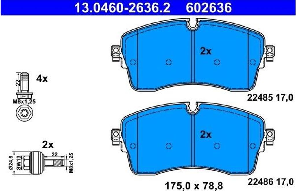 Bremsbelagsatz, Scheibenbremse ATE 13.0460-2636.2