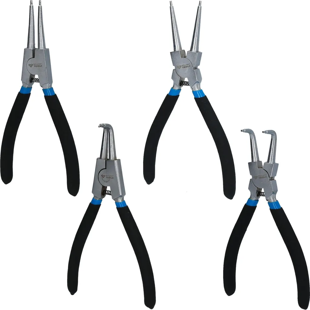 Test Set Pinze Anelli Sicurezza Brilliant Tools 175mm | 4 Pz Professionali
