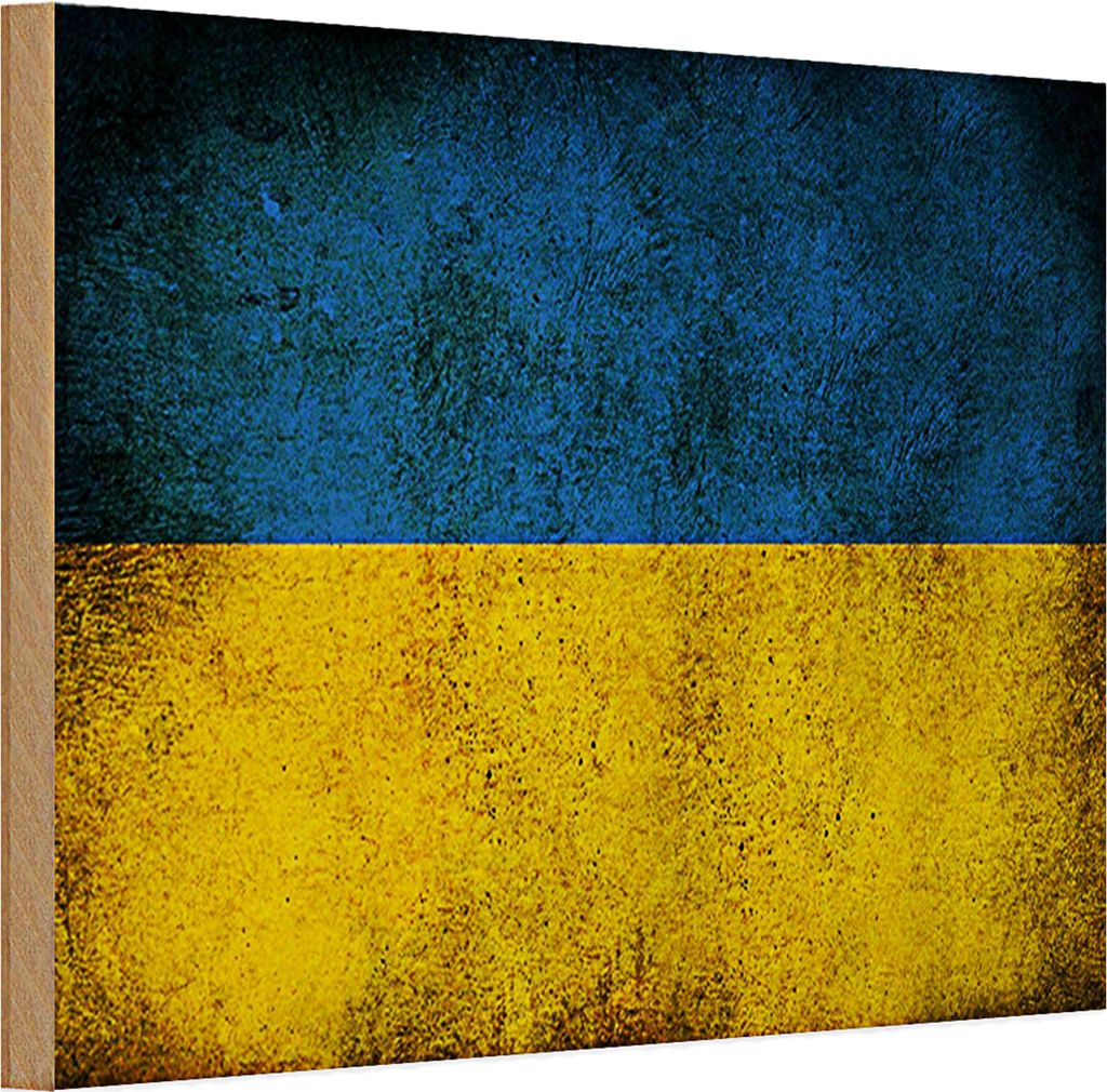 Holzschild Flagge 30x20cm Ukraine Fahne